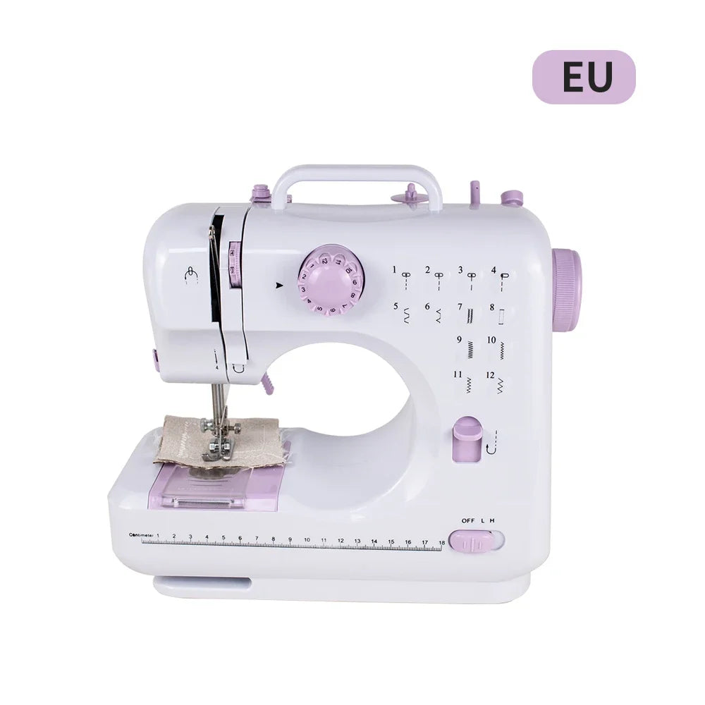 Portable Mini Electric Sewing Machine | 12 Stitches & Pedal Electric Sewing Machine QXL C EU Plug-3