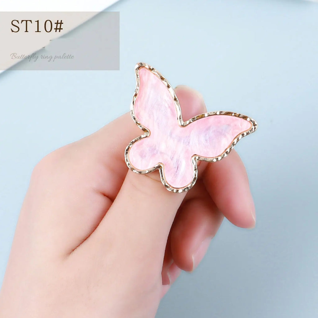 Resin Stone Nail Art Palette Ring | Pigment Mixing & Display Nail Art Palette QXL ST10