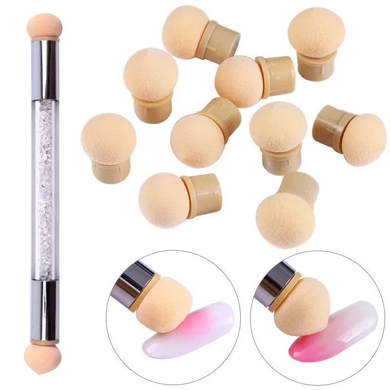 Nail Art Gradient Sponge Replacement Heads – Dotting Pen Tips Nail Art Sponge Tips QXL