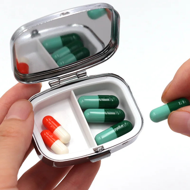 Funny Meme 2-Compartment Pill Box | Vitamins & Supplement Case Novelty Pill Case QXL