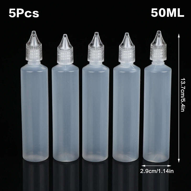 5-Pack Refillable Pen-Shape Dropper Bottles 10–50ml | PE Refillable Dropper Bottle QXL 50ML