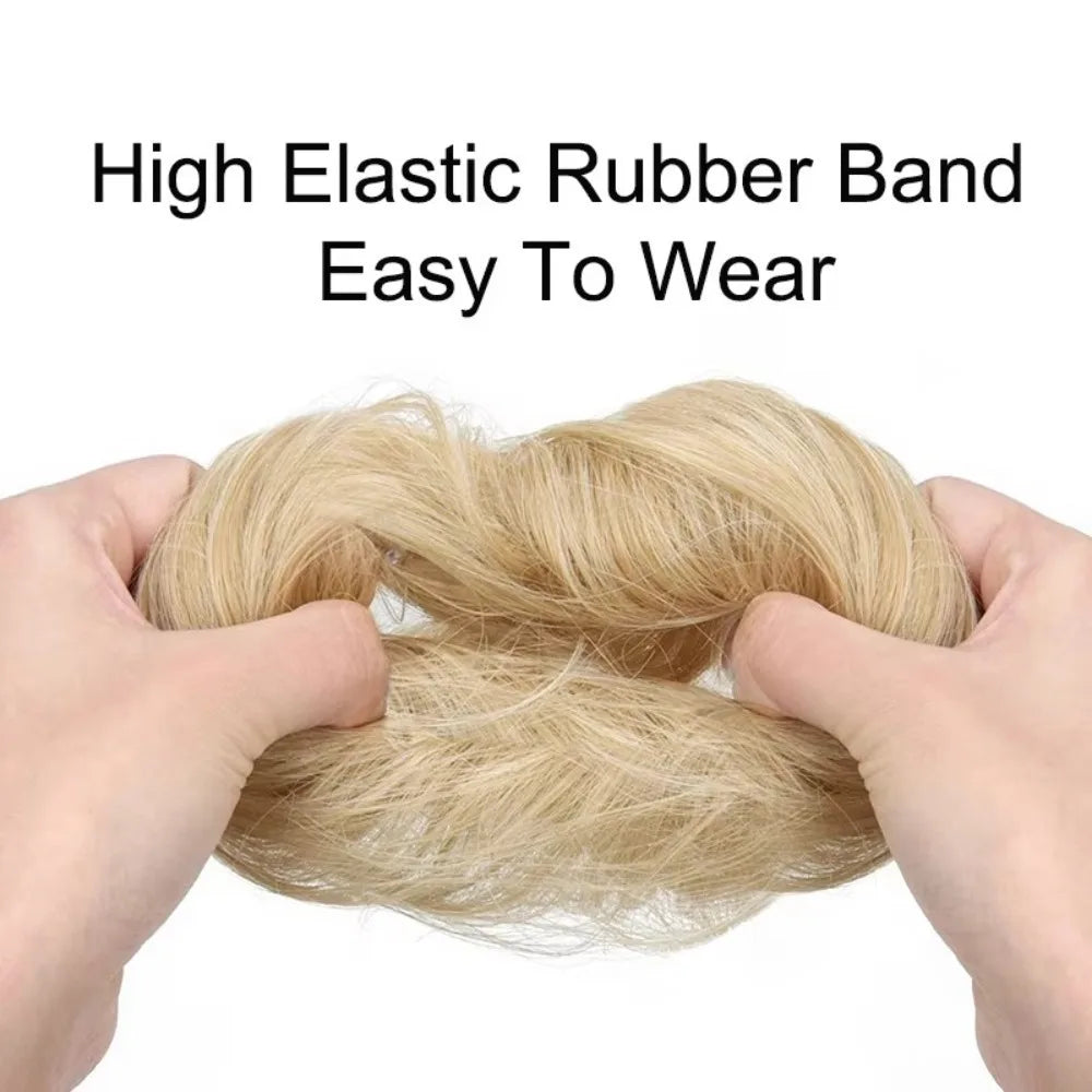 Fluffy Messy Bun Scrunchie | Synthetic Donut Hair Updo Hair Bun Scrunchie QXL