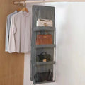 Double-Sided Hanging Bag Organizer | 6–8 Pocket Closet Storage Closet Hanging Organizer QXL A5