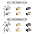 180-Pack Fold Over Cord Ends | 9mm 10mm Crimp Ribbon Caps Cord End Crimp Clips QXL AECH04-05836