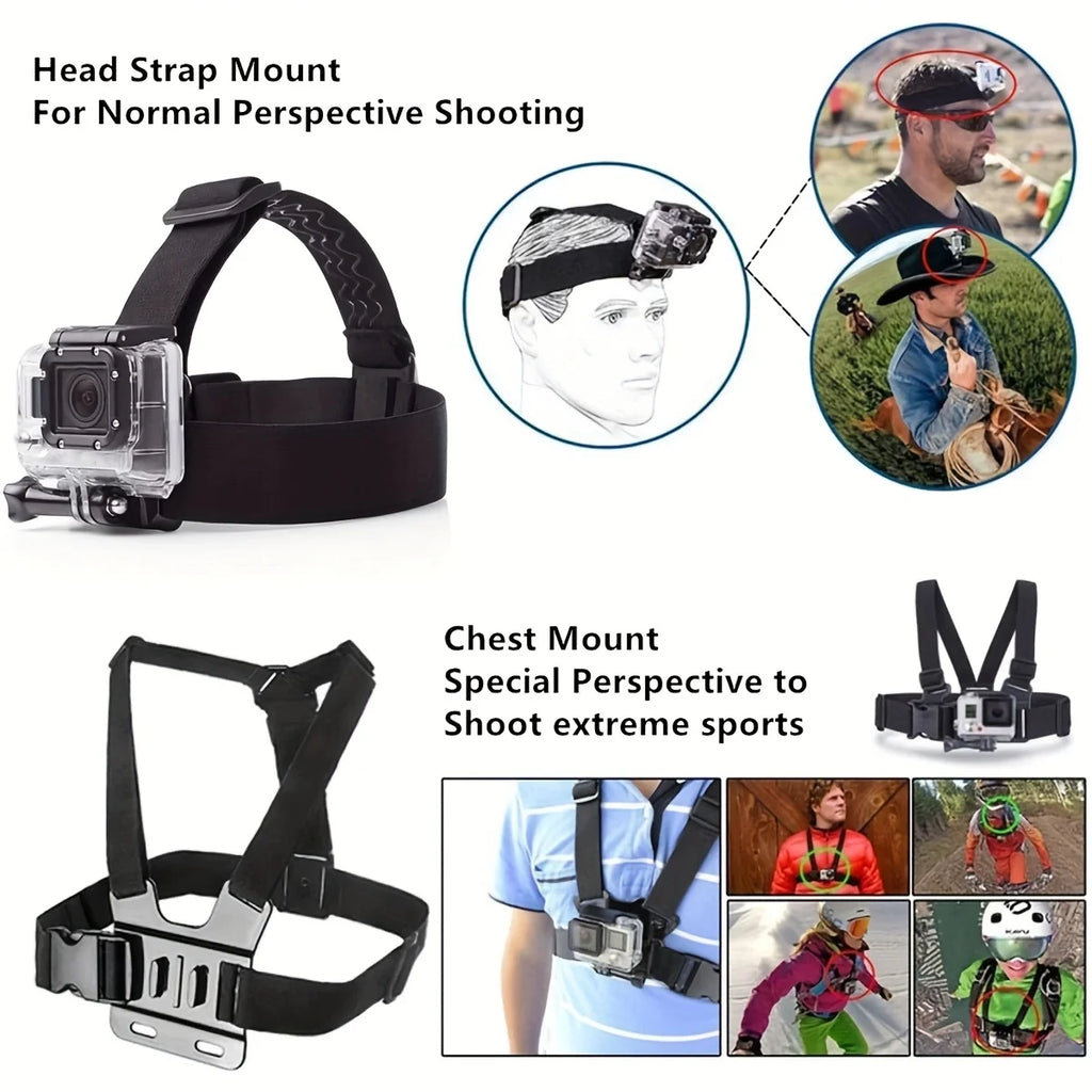Chest & Head Mount Stabilizer for Action Cameras & Camcorders Camera Mount Stabilizer QXL