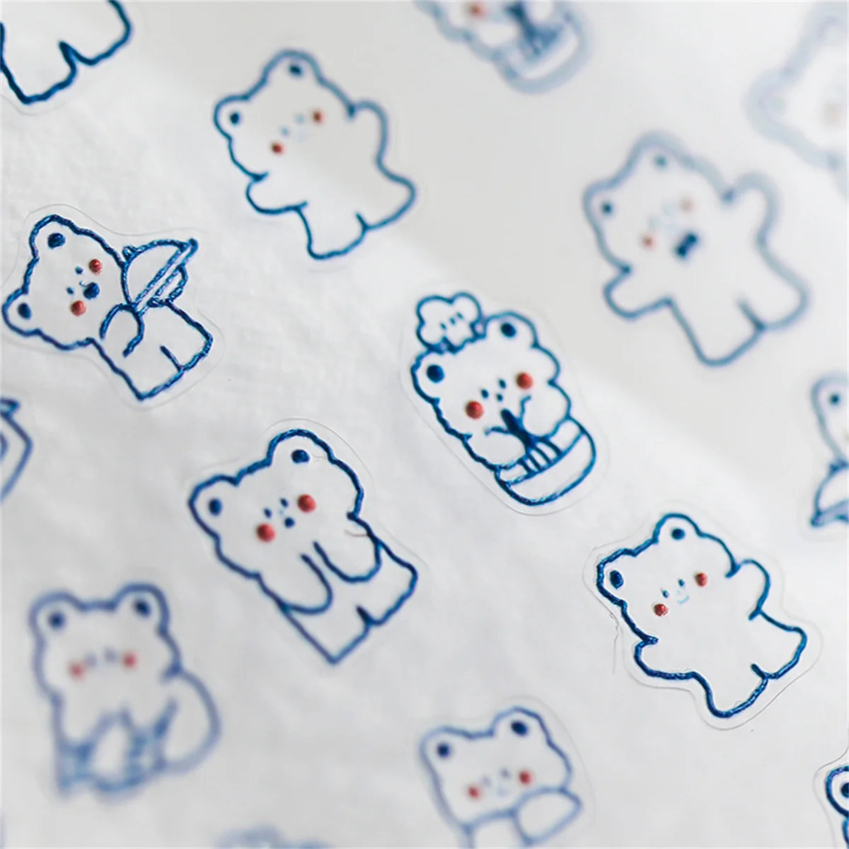 5D Kawaii Bear Nail Art Stickers – Blue Hollow Decals DIY Nail Art Stickers QXL