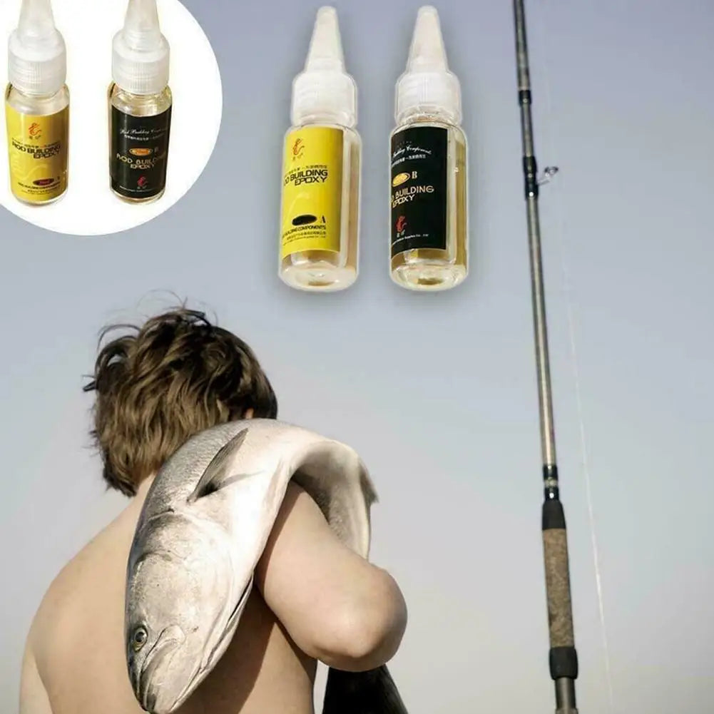 2-Pack Fishing Rod Epoxy AB Glue | Clear Repair Adhesive 20ml Fishing Rod Epoxy Glue QXL