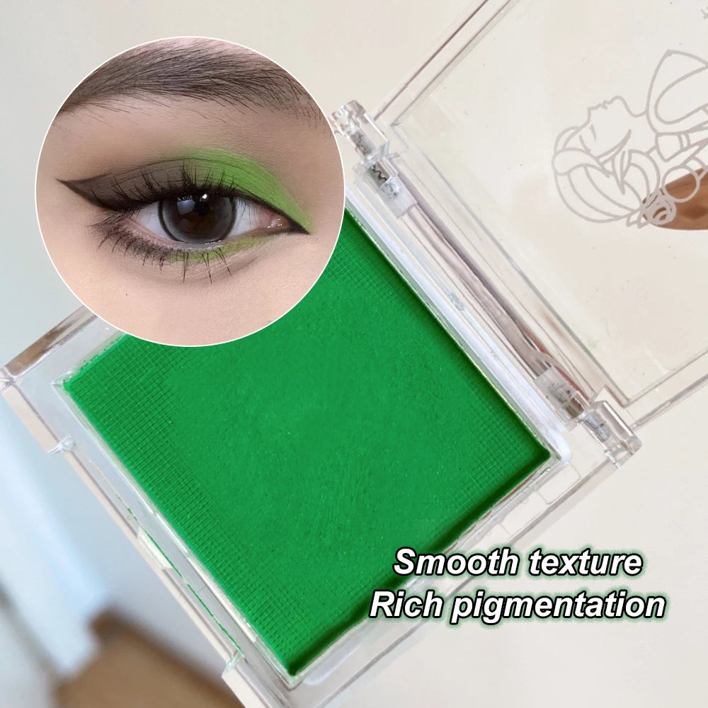 Matte Neon Green Eyeshadow | High Pigment Waterproof Single Color Matte Eyeshadow QXL