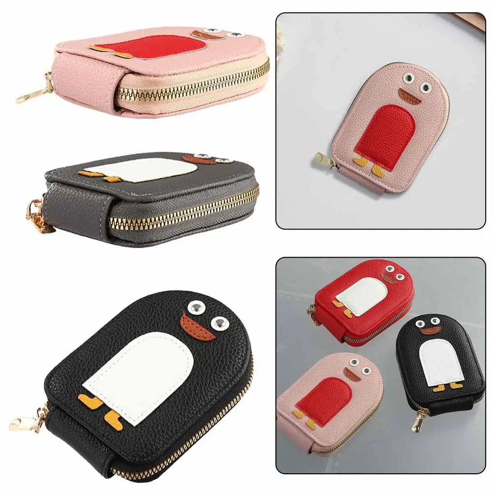 Cartoon Penguin Card Holder | PU Leather Accordion Wallet Card Holder Wallet QXL