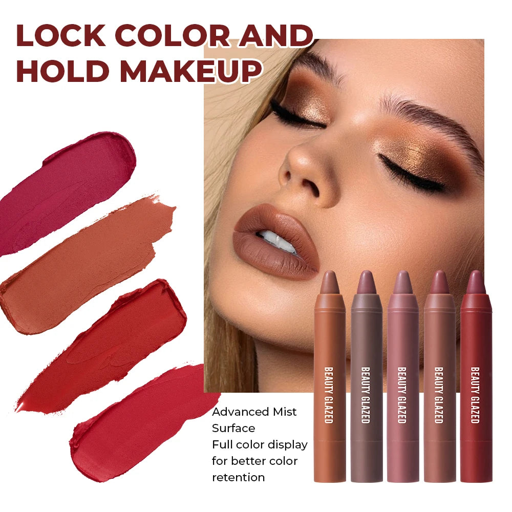 Beauty Glazed Matte Lip Liner & Moisturizing Lipstick Set 2 Pcs Lip Liner & Lipstick Set QXL