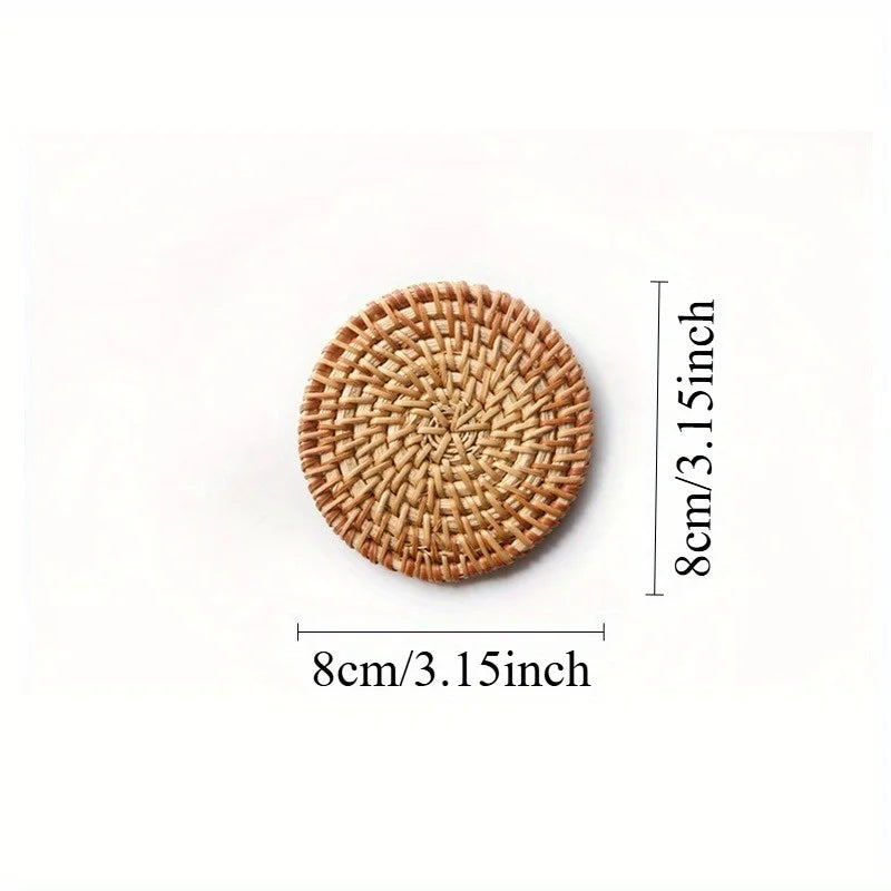 Autumn Rattan Braided Coaster | Elegant Home Decor Tableware Table Coaster QXL
