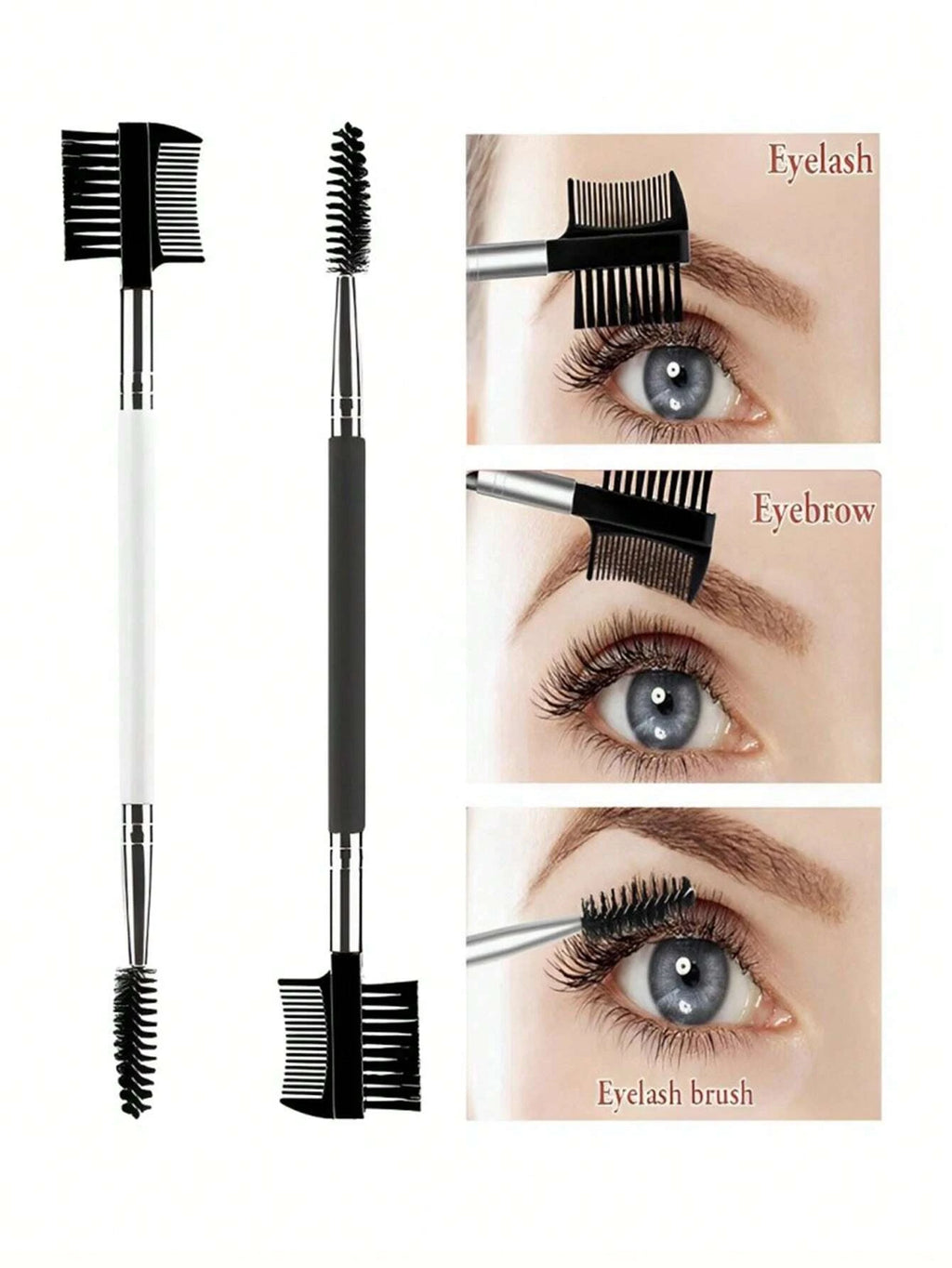3-Head Eyebrow & Eyelash Spoolie Brush Set – Grooming Tool Spoolie Brush Set QXL