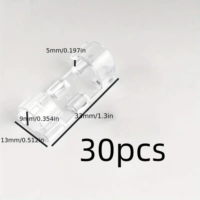 Clear Adhesive Cable Clips | Transparent Wire Cord Organizers Cable Clips QXL 30pcs