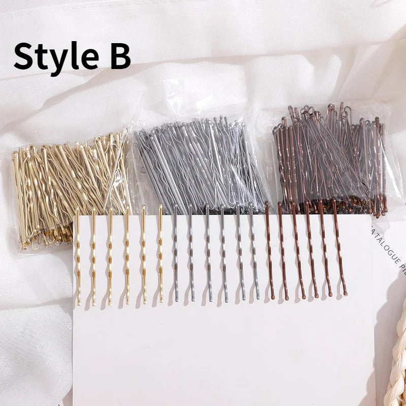 50-Pack U-Shaped Metal Bobby Pins | Wavy Hair Clips & Barrettes Hair Bobby Pins QXL