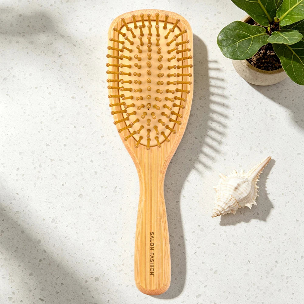 Mini Bamboo Air Cushion Hairbrush | Detangling Scalp Massage Bamboo Hair Brush QXL ZH481-7-Original