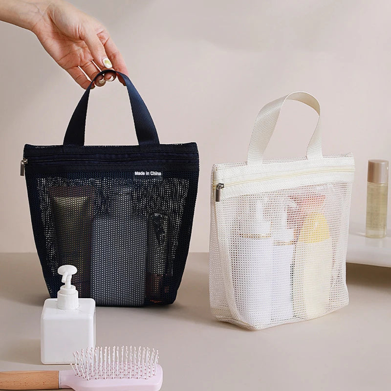 Mesh Travel Toiletry Bag | Portable Cosmetic Organizer Pouch Travel Toiletry Bag QXL
