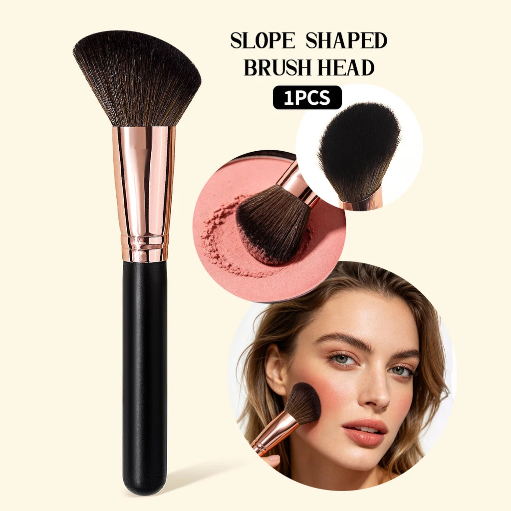 KOSSHOW Blush Brush | Soft Nylon & Wooden Handle Blush Makeup Brush QXL black