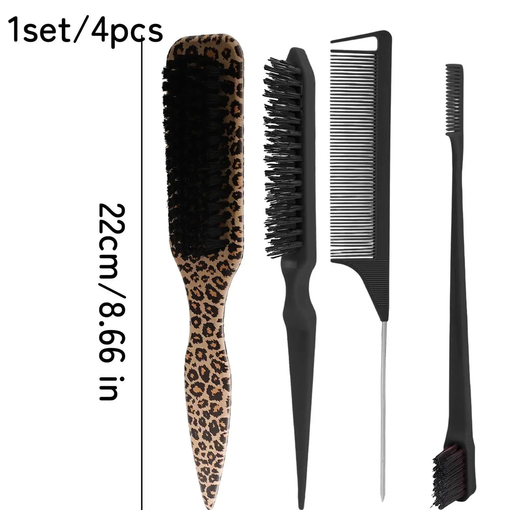 Curl Defining Brush Set | Edge Control, Teasing & Slick Back Hair Brush Set QXL 02
