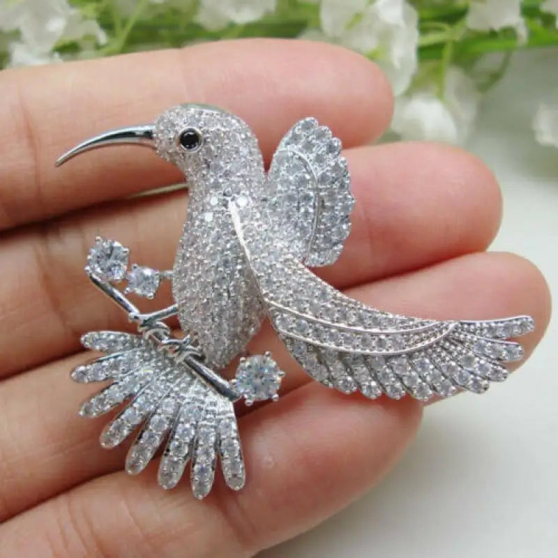 Rhinestone Hummingbird Brooch Pin | Shiny Women's Jewelry Brooch Pin QXL