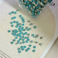 50-Pack 3D Star Nail Rhinestones 3mm Colorful Glitter Gems Nail Art Rhinestones QXL Lake Blue