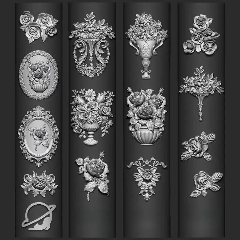 3D Vintage Bouquet Silicone Nail Art Mold | DIY Manicure Tool Silicone Nail Mold QXL