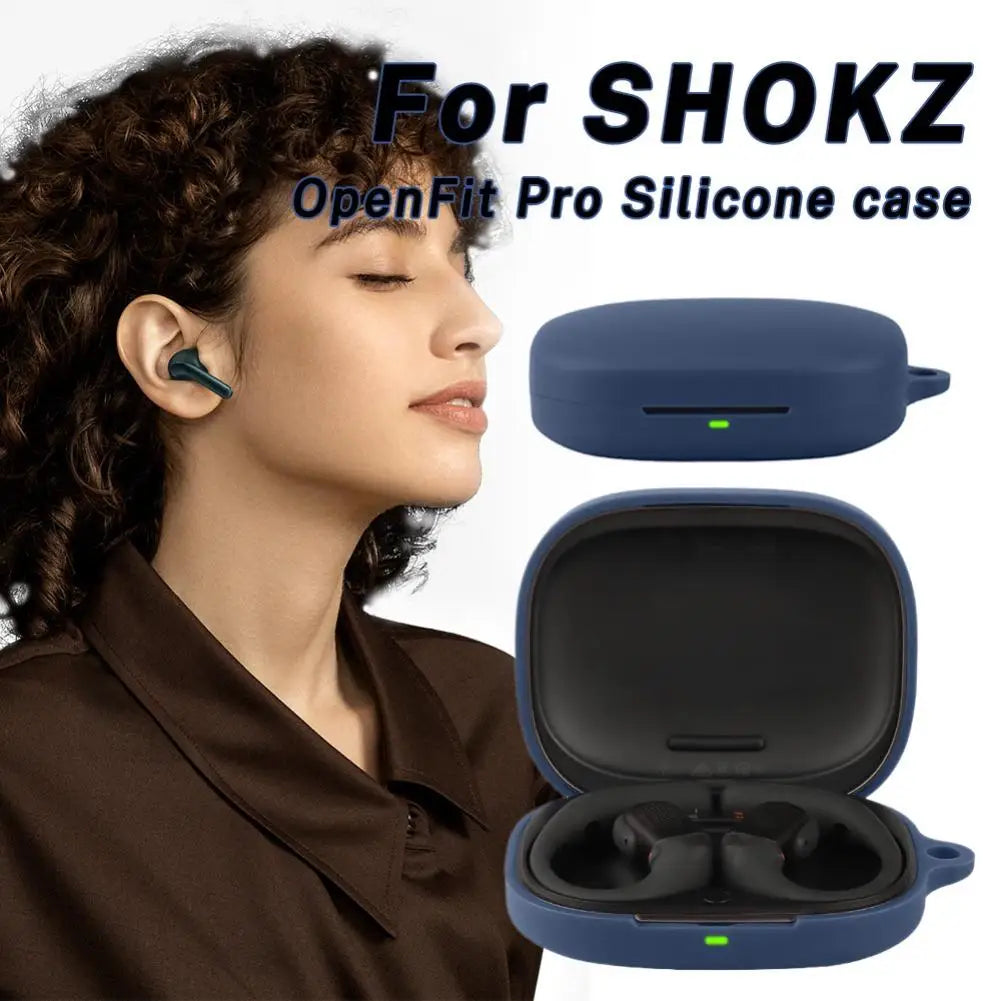 Silicone Case for SHOKZ OpenFit Pro | Shockproof Cover + Hook Headphone Case Cover QXL