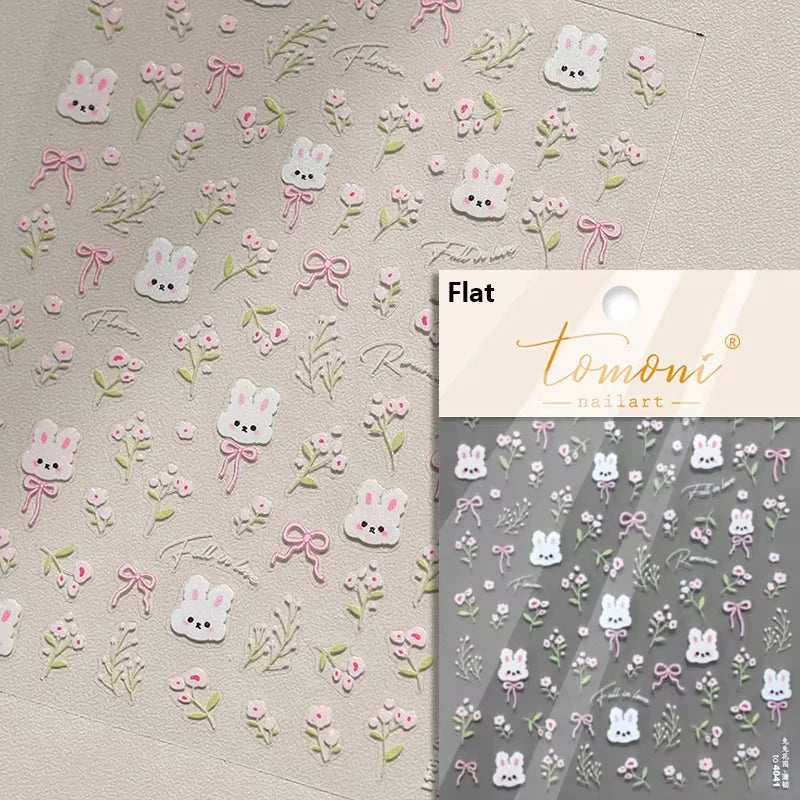5D Kawaii Bear Nail Art Stickers | Self-Adhesive Decals