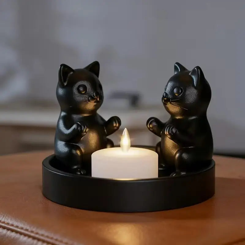 Cat-Shaped Candle Holder | Kitty Home & Desk Decor Candle Holder QXL