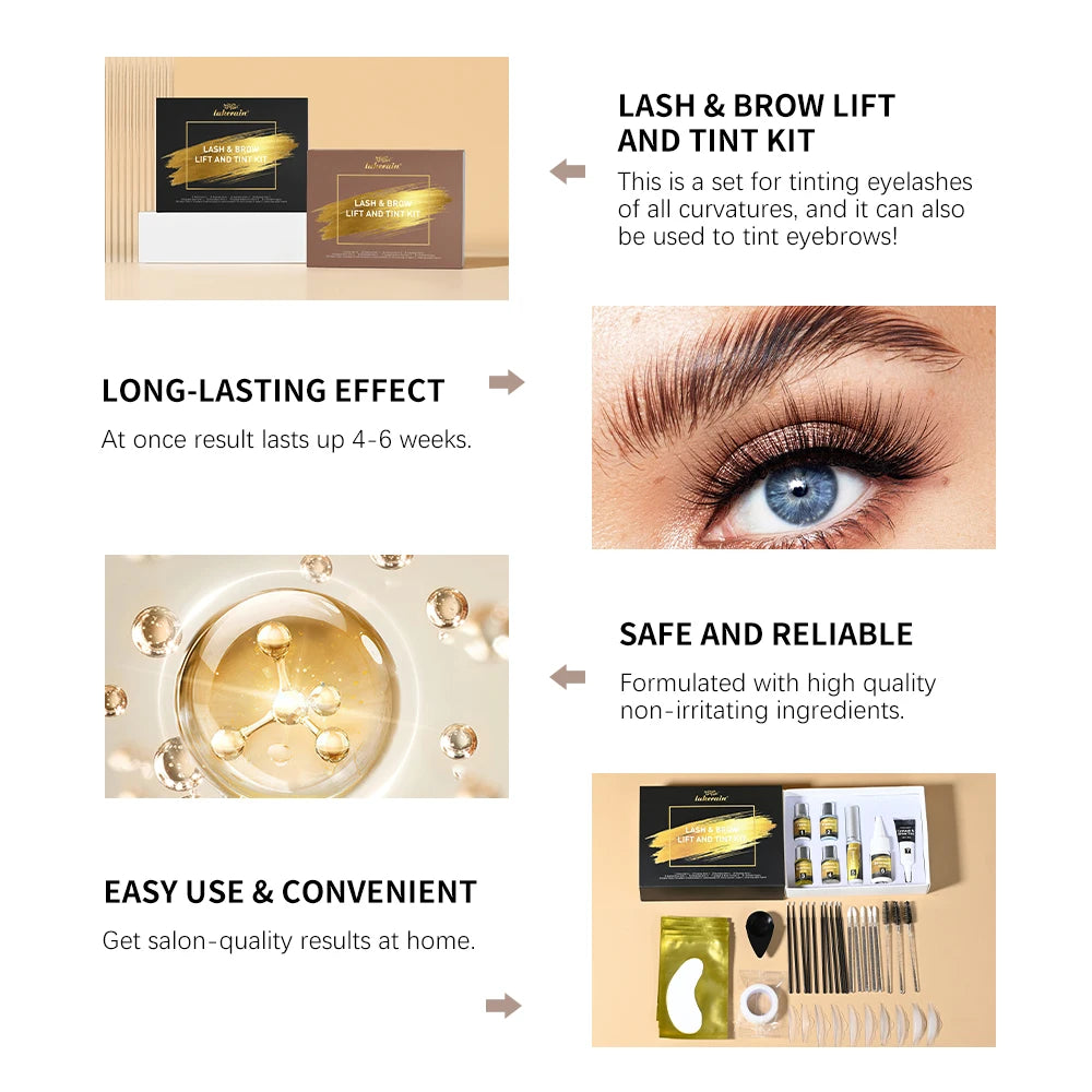 Lash Lift & Brow Lamination Tint Kit – Complete At-Home Set Lash & Brow Lift Kit QXL