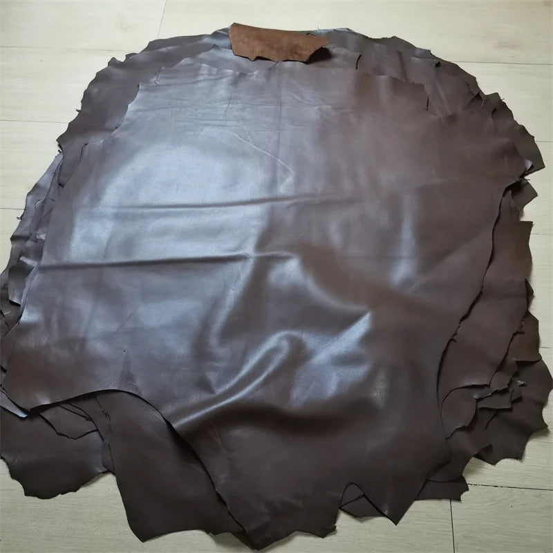 1mm Brown Sheepskin Leather Fabric | Whole Hide DIY Crafts Genuine Leather Hide QXL Dark brown 30x40cm China Mainland