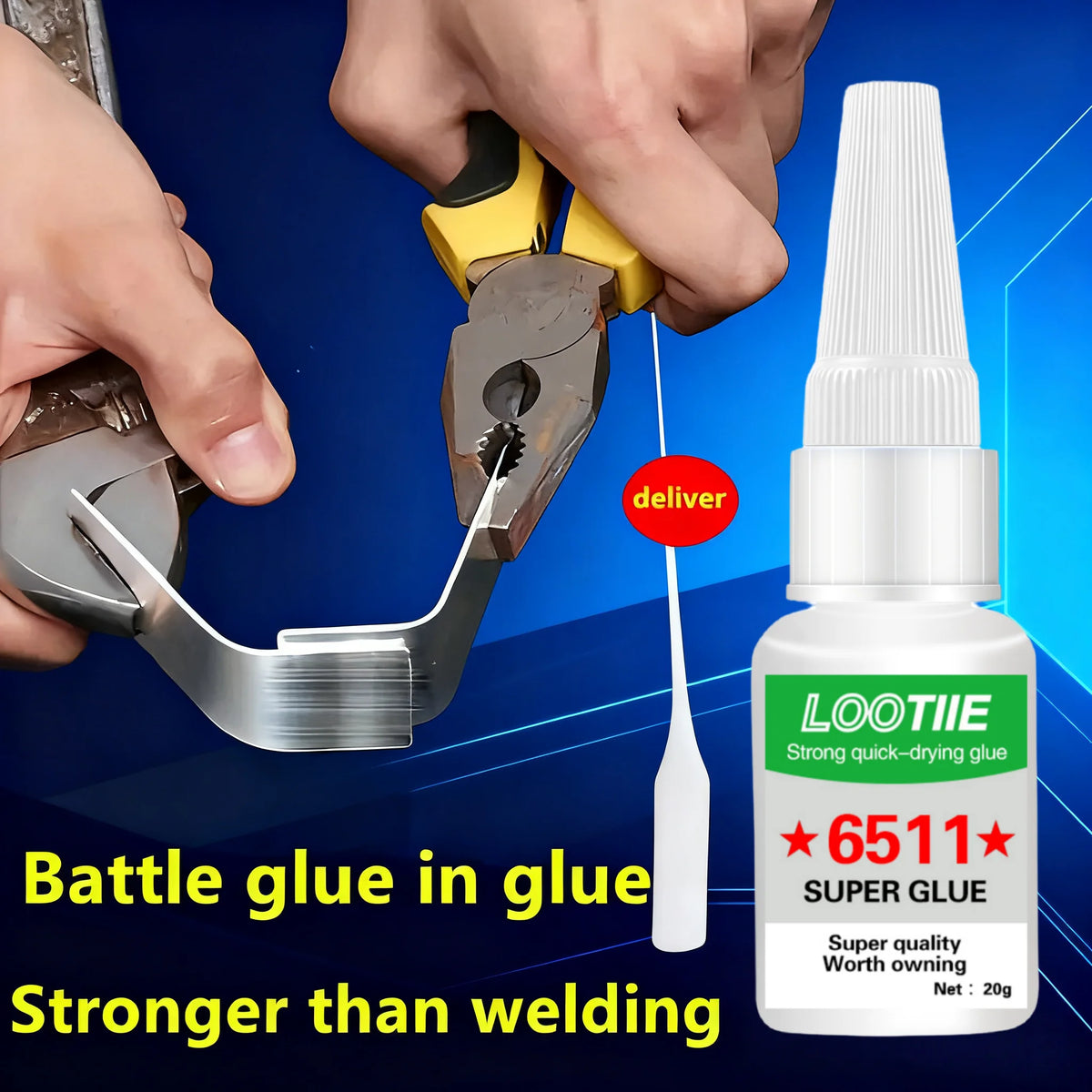 4-Pack Heavy Duty Super Glue 20g | Fast Bond Metal Glass Wood Super Glue Adhesive QXL