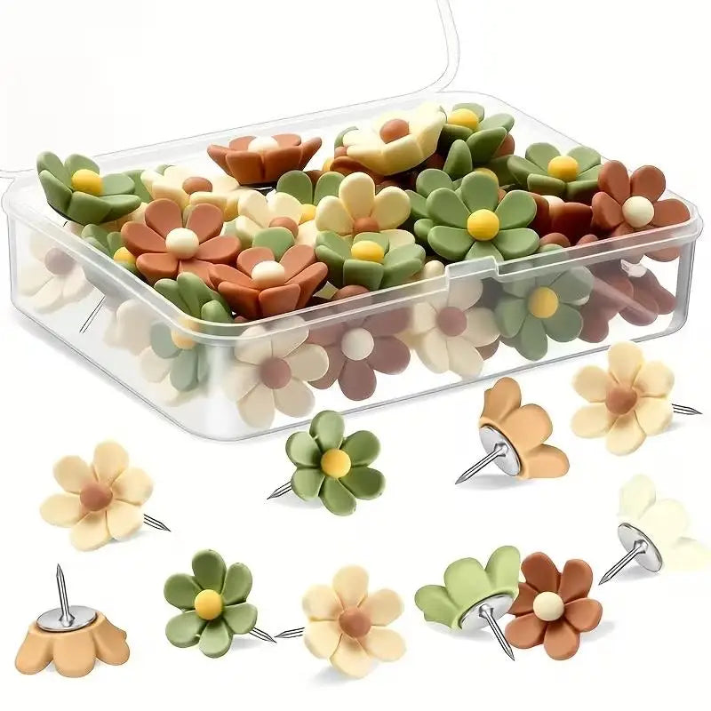 Floral Resin Push Pins | Decorative Thumbtacks 10/20-Pack Decorative Push Pins QXL