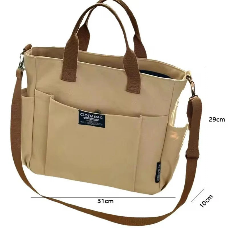 Large Canvas Tote Bag | Shoulder & Crossbody Laptop Bag Canvas Tote Bag QXL