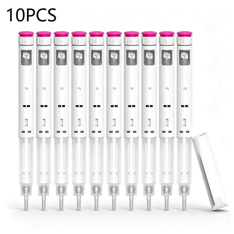 10-Pack Disposable Sterile Injection Pens 60IU 3ml Dose Control Disposable Injection Pen QXL Pink-10PCS
