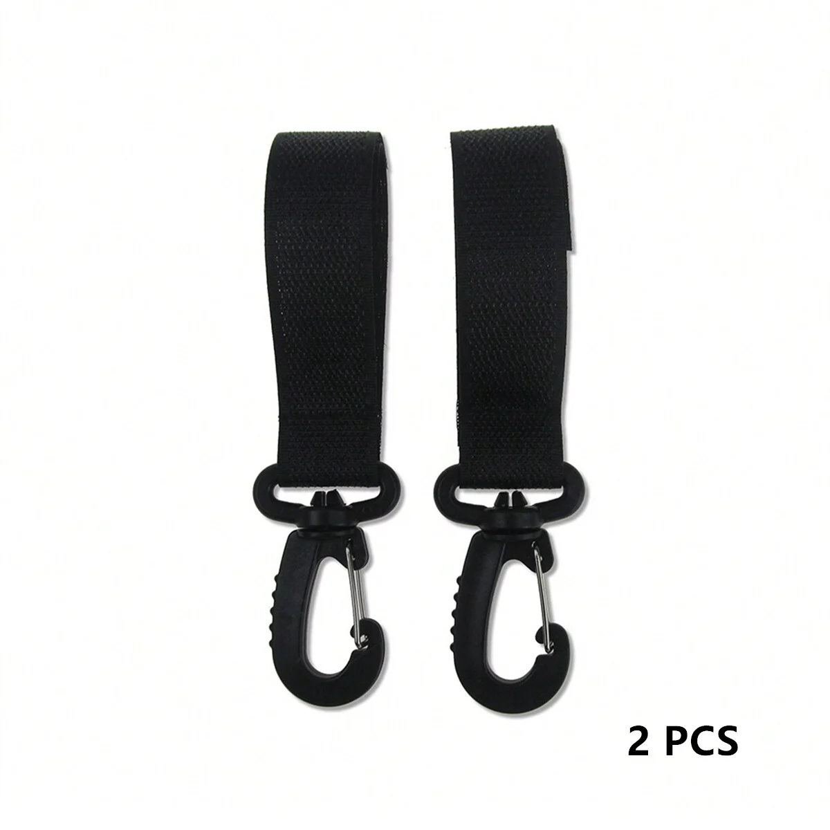 2-Pack 360° Rotating Stroller Hooks | PU Leather Pram Bag Hanger Stroller Hook Set QXL B150-black-2PCS