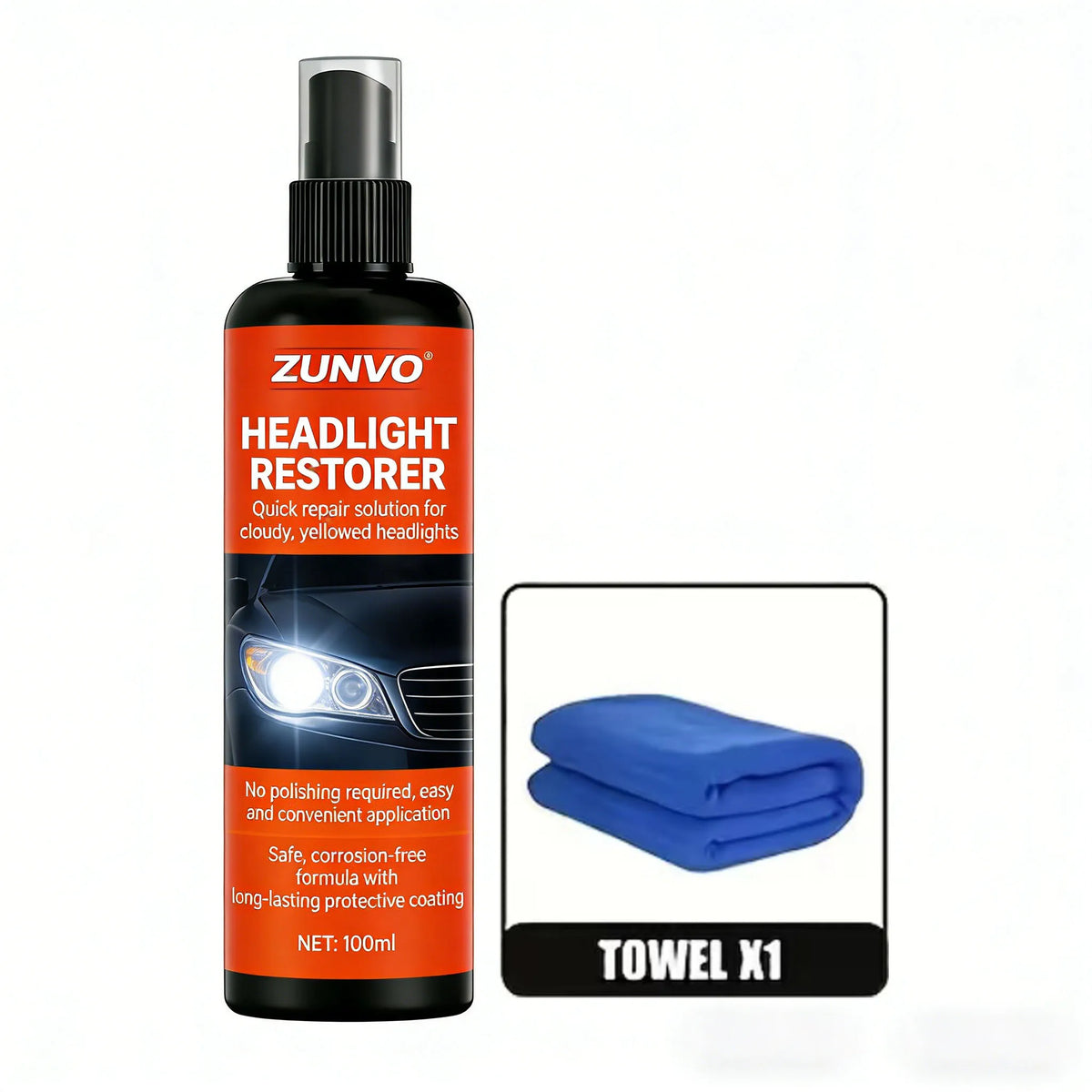 Car Headlight Restorer Spray – Clears Cloudy & Yellow Lenses Headlight Restorer Spray QXL