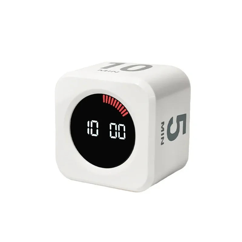 Flip Cube Timer | LED Visual Display, 4 Presets, USB-C Charge Kitchen Timer QXL