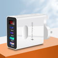 45W 4-Port USB-C Fast Charger with LED Display | Travel Multi-Port Fast Charger QXL UK Plug White