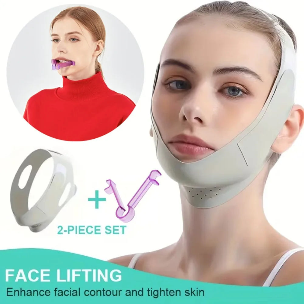 2-Pack V-Line Face Lifting Straps | Jaw & Chin Contouring Face Lifting Strap QXL