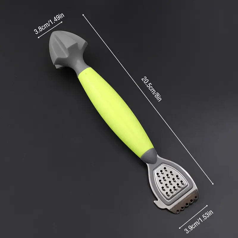 Lemon Zester & Juicer | Stainless Steel Green Handle Lemon Zester Juicer QXL 1pc