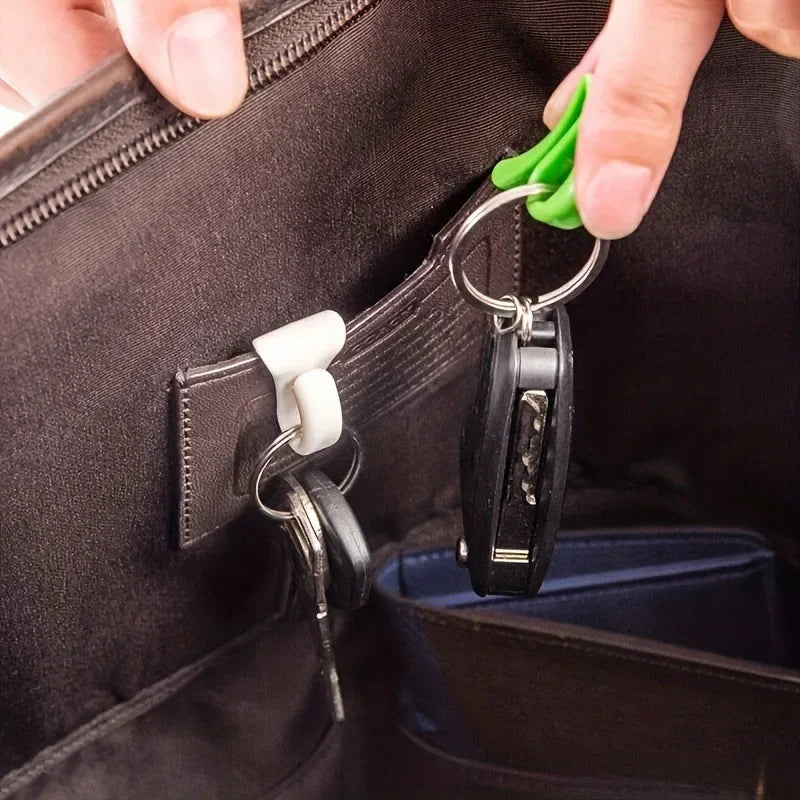 2-Pack Plastic Bag Hook Key Clip | Portable Anti-Loss Key Chain Key Hook Clip QXL