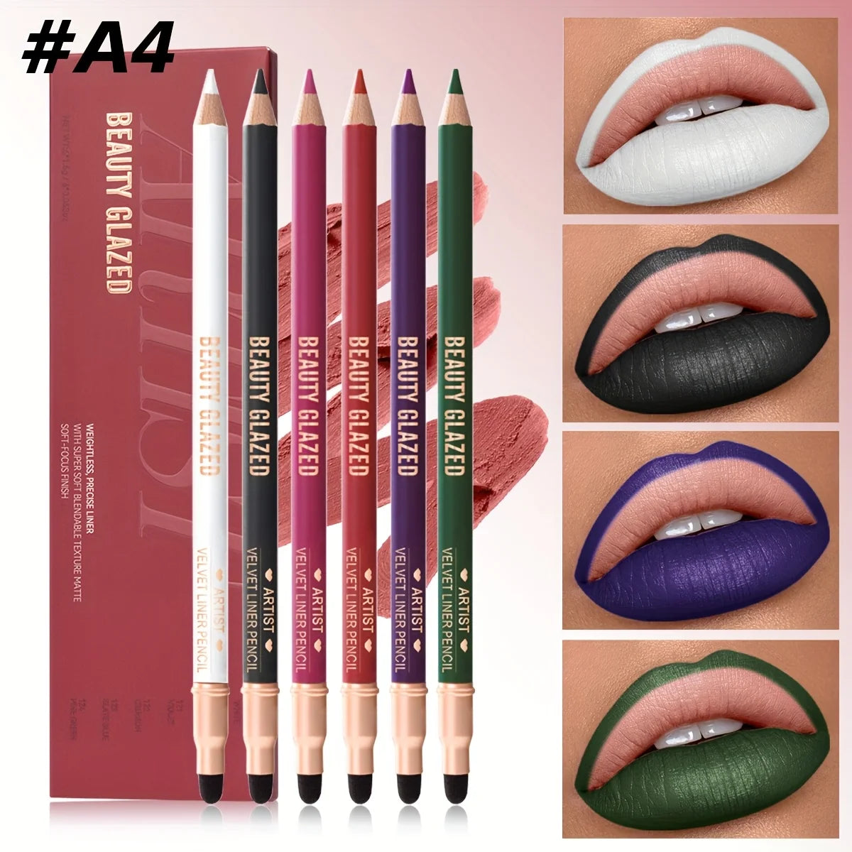 Beauty Glazed 6-Pc Matte Nude Lip Liner Set – Waterproof Pencils Lip Liner Set QXL A4
