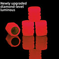 4-Pack Glow-in-the-Dark Tire Valve Caps | Universal Fit Tire Valve Caps QXL Red