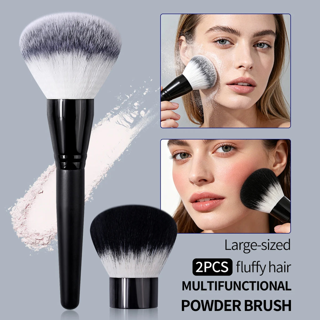 KOSSHOW 2-Pack Fluffy Powder Brush Set | Ombre Hair Makeup Powder Makeup Brush QXL Default Title