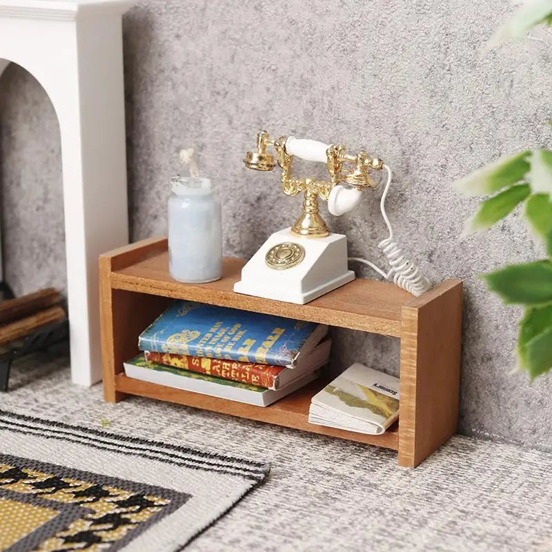 1:12 Dollhouse Miniature Wooden Storage Shelf Rack Décor Dollhouse Miniature QXL