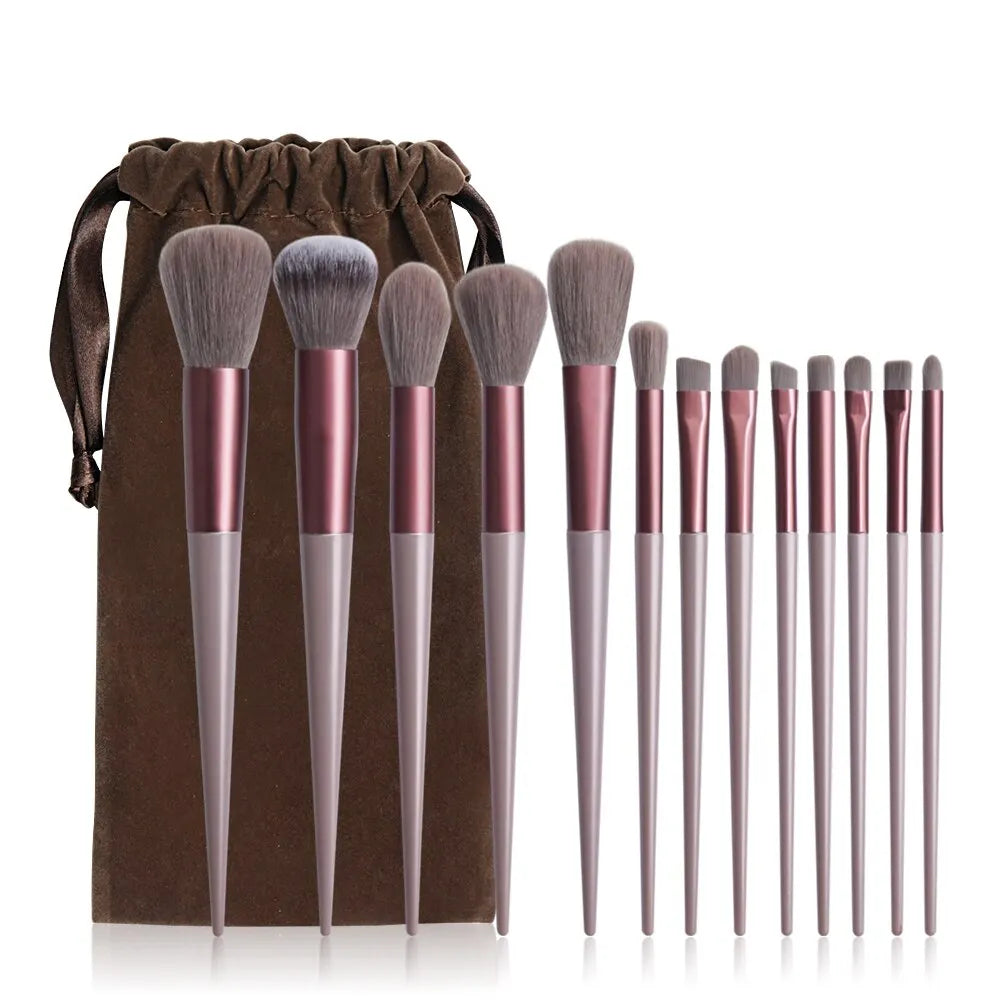 13-Piece Makeup Brush Set | Foundation, Eyeshadow & Blush Makeup Brush Set QXL