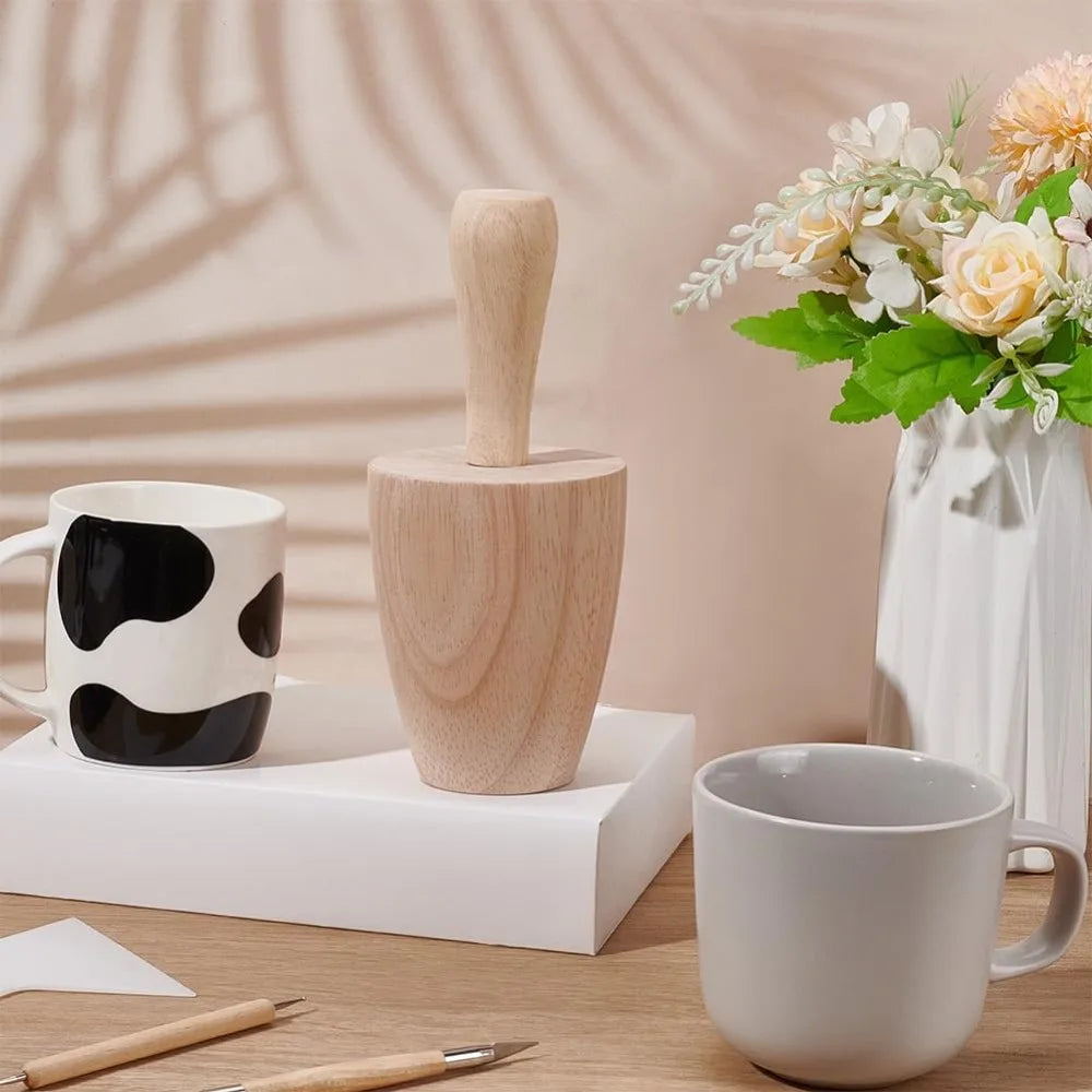 Wooden Cup Pottery Shaper Tool | DIY Ceramics Mug Forming Pottery Shaping Tool QXL