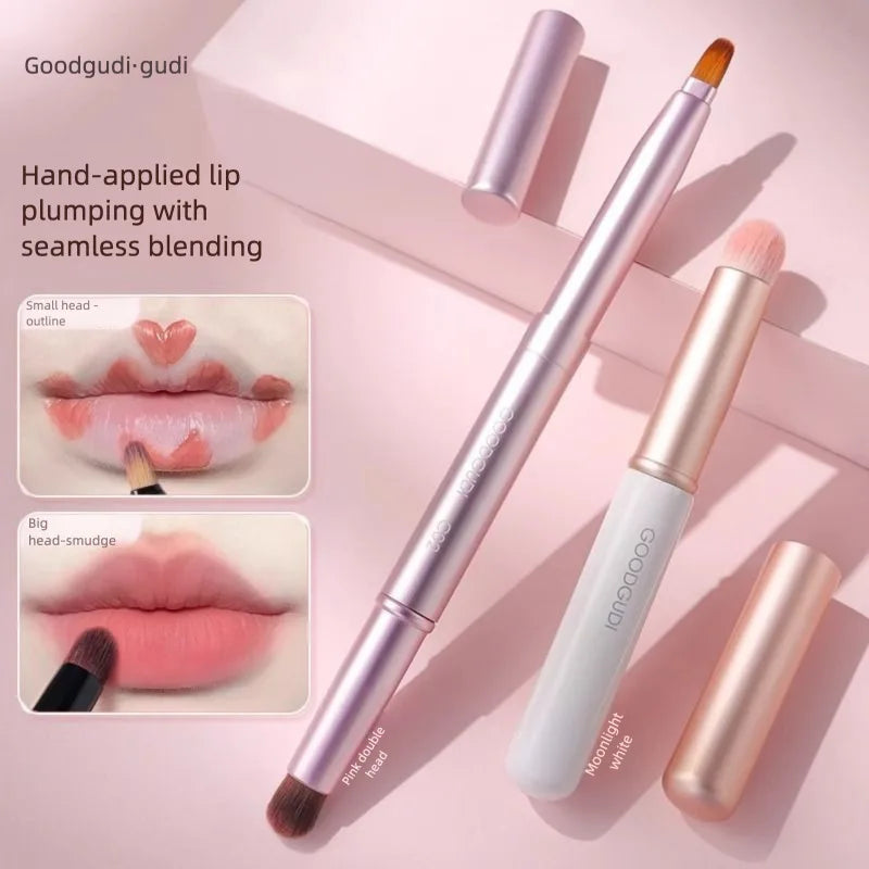Dual-Head Retractable Lip & Concealer Blending Brush with Cap Lip Blending Brush QXL