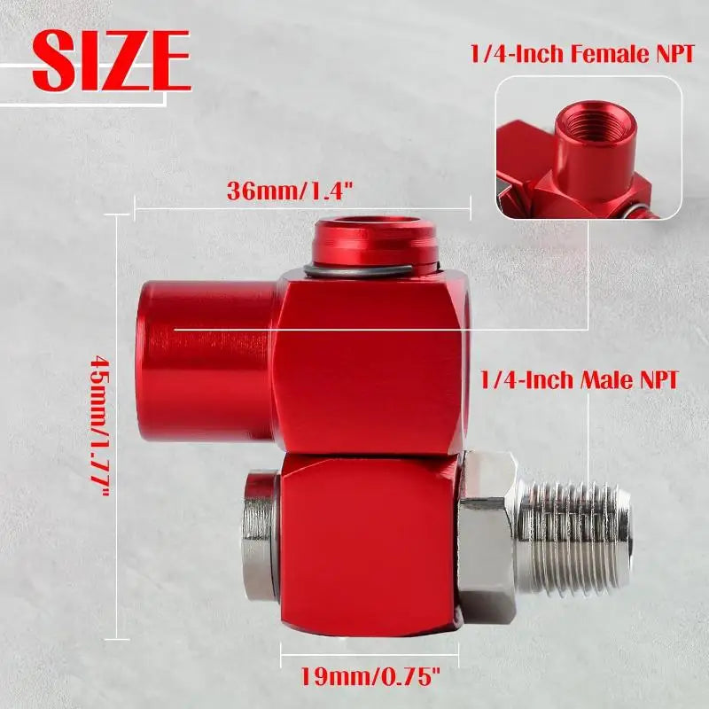 360° Swivel Air Connector 1/4 NPT Aluminum Pneumatic Fitting Pneumatic Swivel Fitting QXL One size