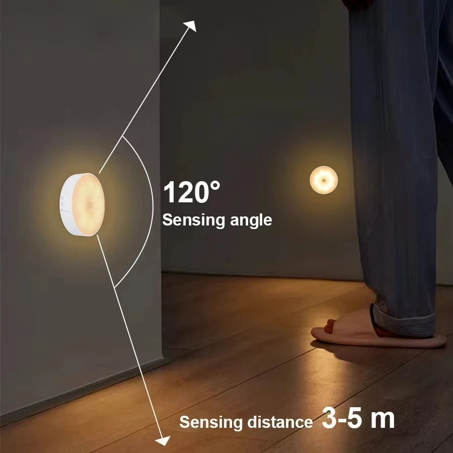 Motion Sensor Night Light | USB-C Rechargeable Wireless LED Lamp Motion Sensor Light QXL